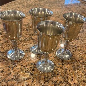 Metawa Holland Real Pewter 94% Drinkware Goblets set of 4 cups